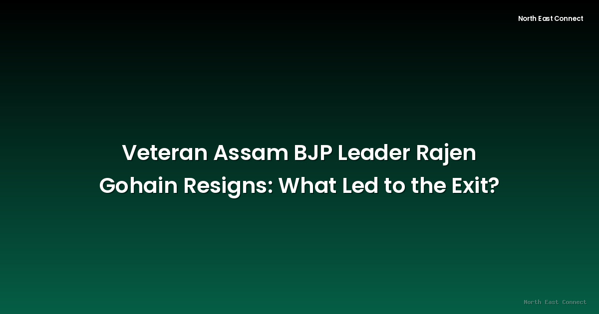 Veteran Assam BJP Leader Rajen Gohain Resigns: What Led to the Exit?